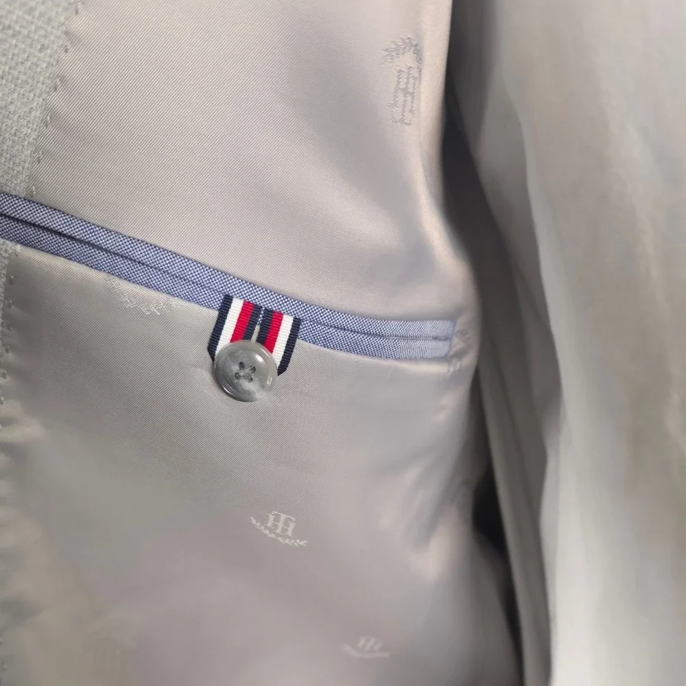 Tommy Hilfiger Men Sport Coat Conrad-TH Light Grey 46R Quiet Luxury Polished NWT